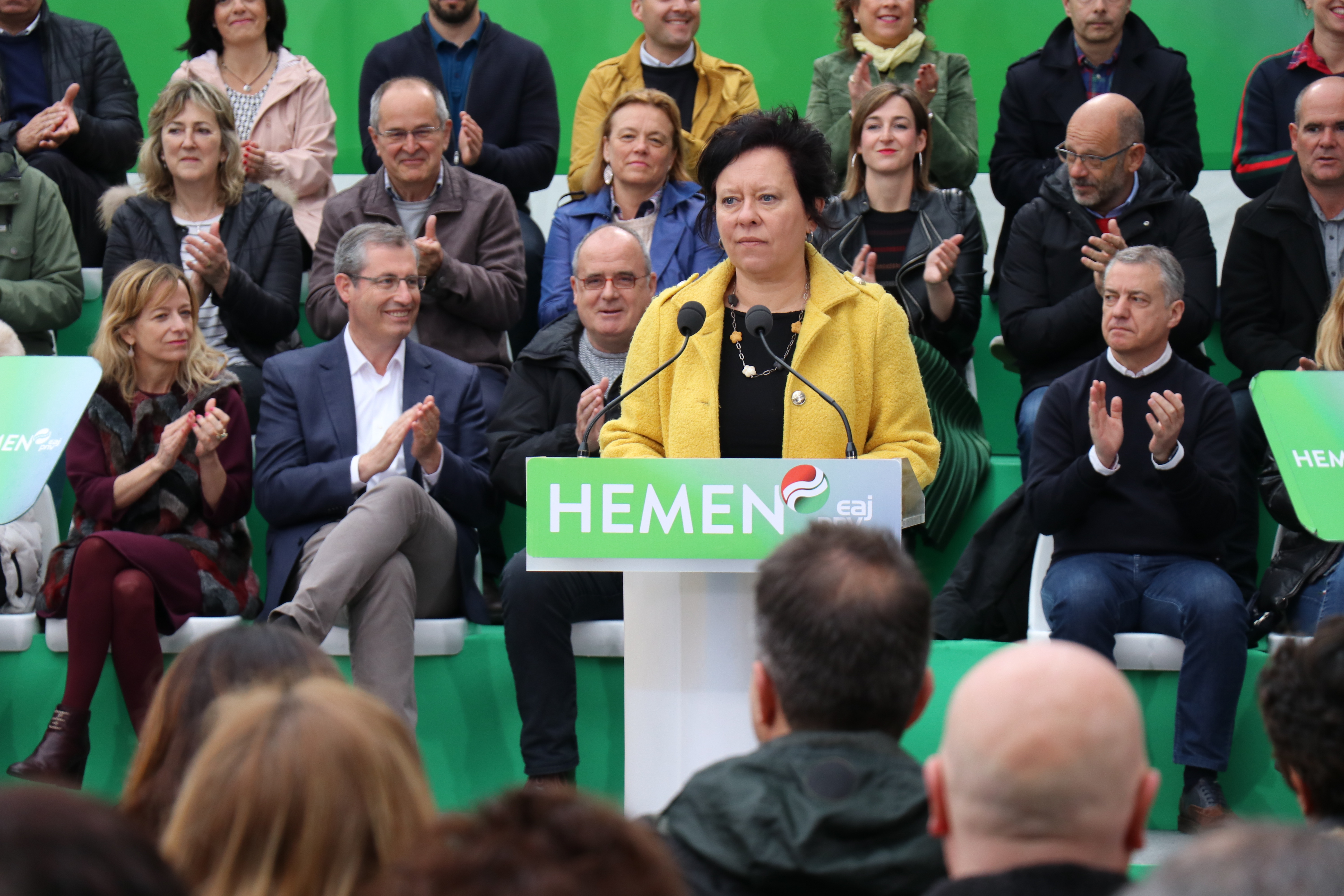 Mitin Bergara. Elena Lete, Markel Olano, Joseba Egibar, Iñigo Urkullu