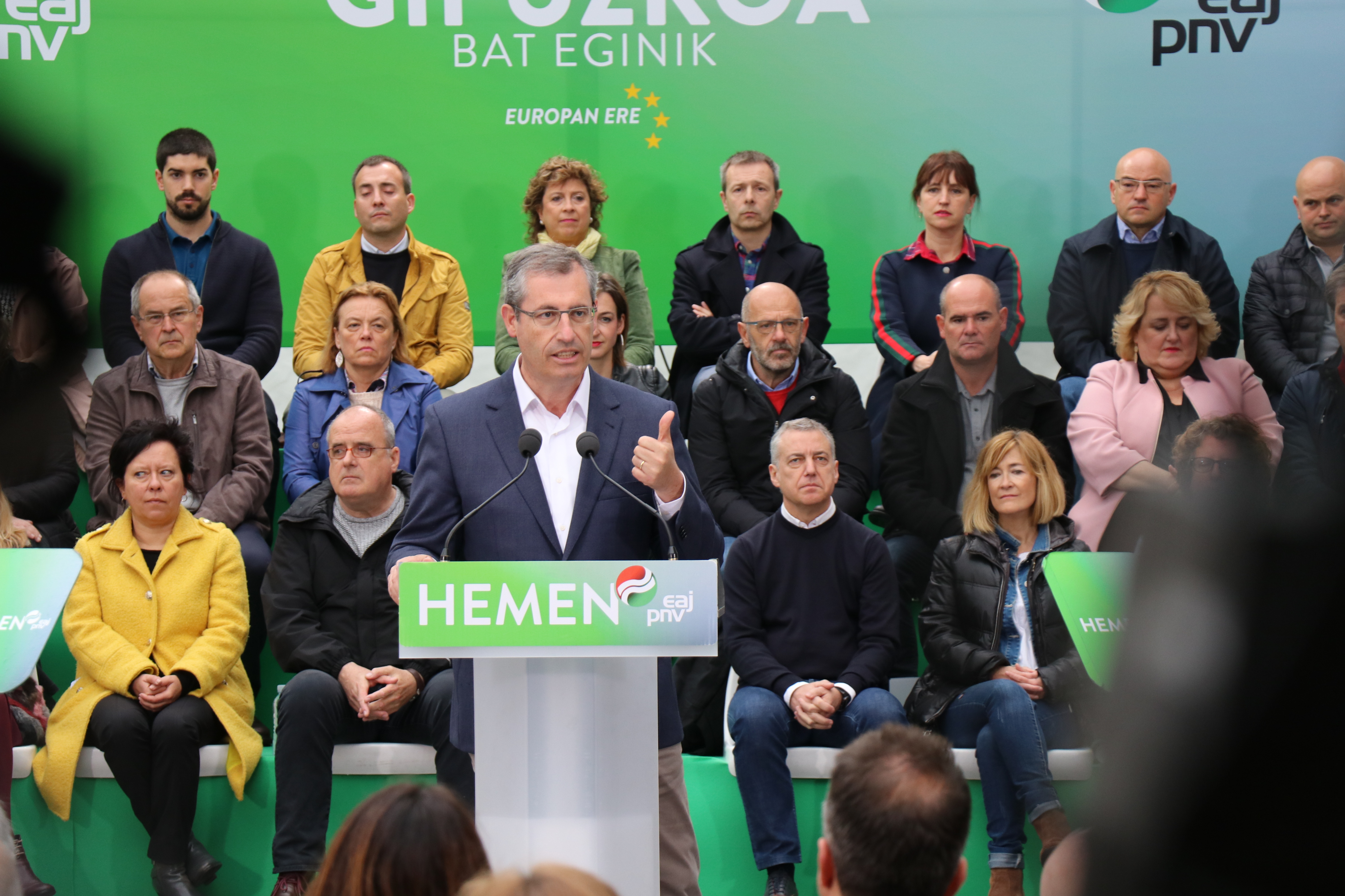 Mitin Bergara. Elena Lete, Markel Olano, Joseba Egibar, Iñigo Urkullu