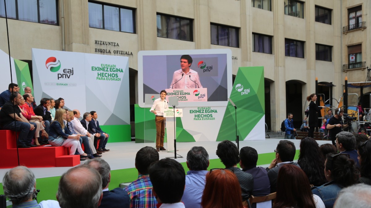 Unai Rementeria, en el mitin de getxo