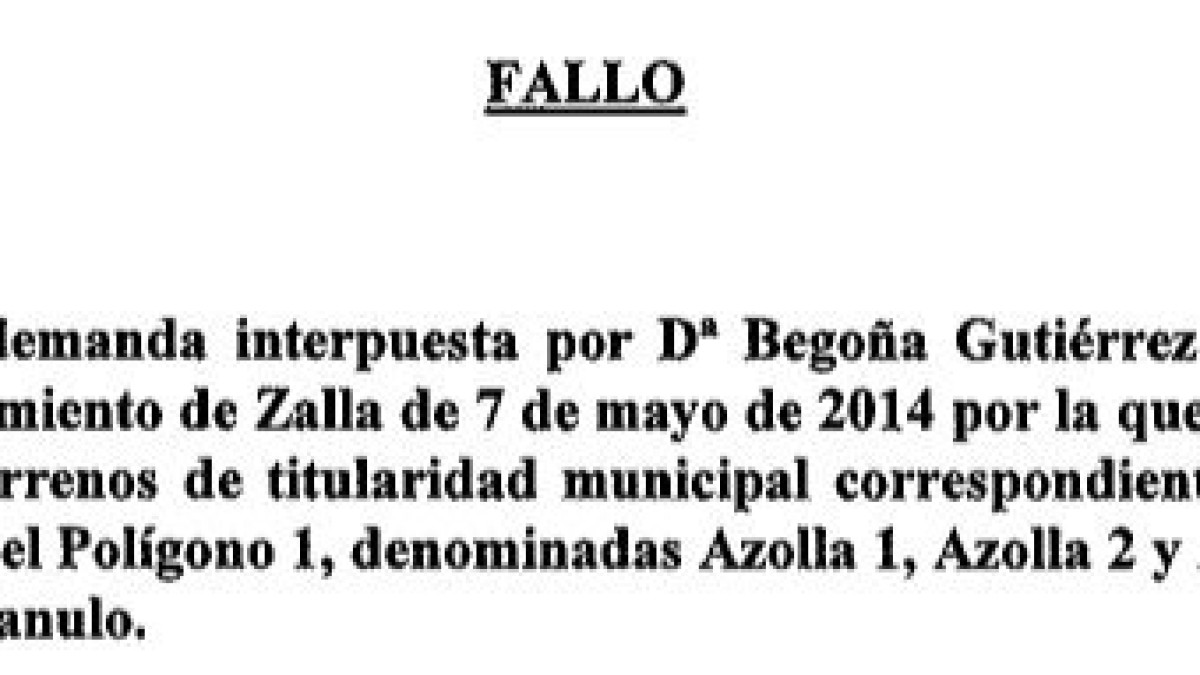 Sentencia Azolla Zalla
