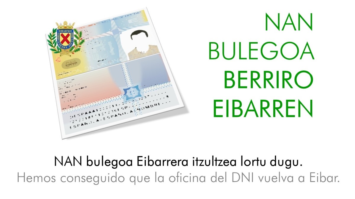 El PNV consigue en Madrid la oficina del DNI para Eibar