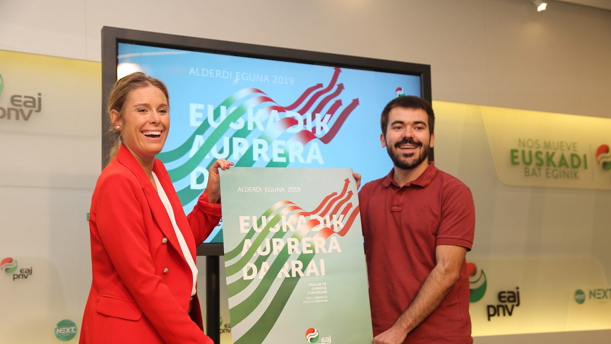 ‘Euskadik aurrera darrai‘, ‘Euskadi sigue avanzando‘, EAJ-PNVk  datorren igandean Forondan ospatuko duen Alderdi Egunaren goiburua 