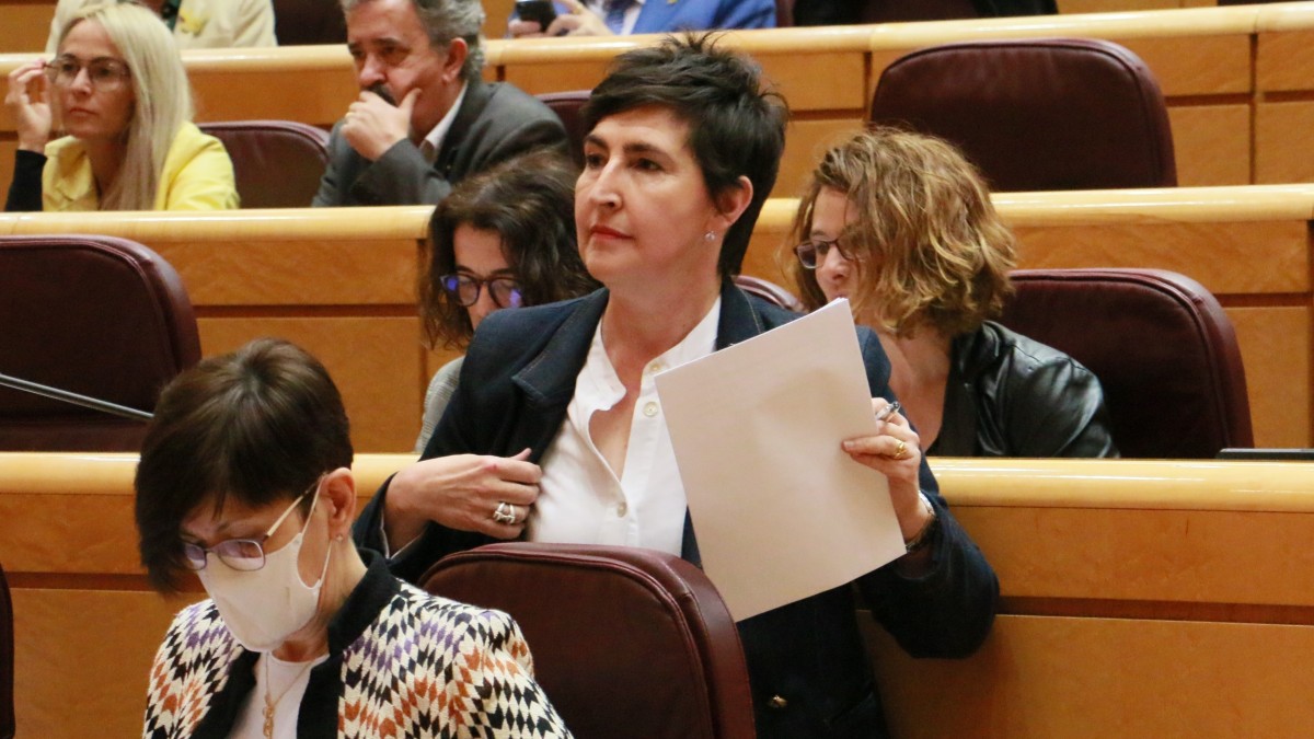 María Dolores Etxano apremia al Gobierno español a amparar por ley el compromiso de reconocer beneficios en materia de jubilación de neskatilas, empacadoras y rederas