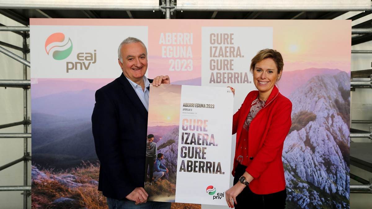 'Gure Izaera. Gure Aberria', lema del Aberri Eguna que EAJ-PNV celebrará el domingo 9 de abril en Bilbao