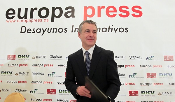 Iñigo Urkullu Europa Pressek antolatutako Informazio Gosarietan. 
