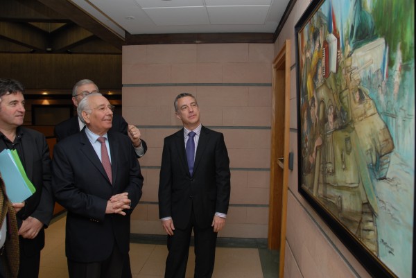 Iñigo Urkullu, Iñaki Goikoetxeta,  Didier Borotra, Alcalde de Biarritz y Michel Poueyts