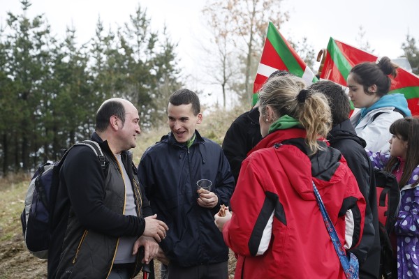 Andoni Ortuzar en Bizkargi en la víspera de Aberri Eguna
