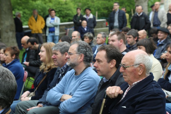 Andoni Ortuzar eta Xabier Agirre Arespalditzako batzokiaren berrirekitzen ekitaldian