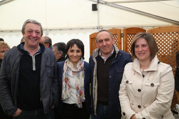 Andoni Ortuzar y Xabier Agirre en la reapertura del Batzoki de Respaldiza