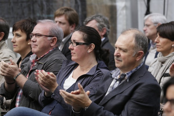 Izaskun Bilbao, Iñigo Urkullu, Andoni Ortuzar Eibarko ekitaldian