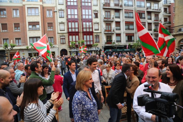 Mitin electoral en Getxo. Urkullu, Ortuzar, Rementeria, Landa
