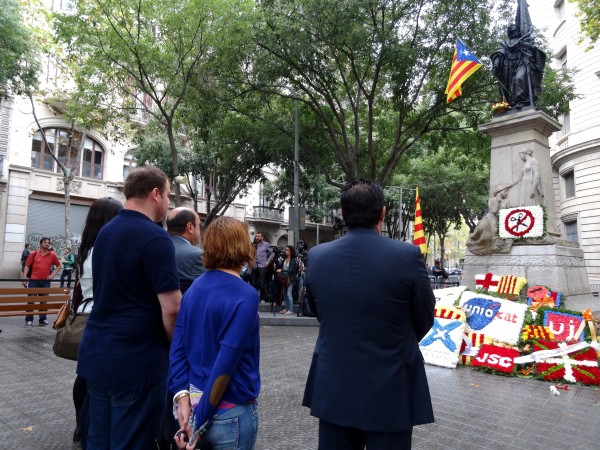 Representantes de EAJ-PNV y Euzko Gaztedi en la Diada 2015