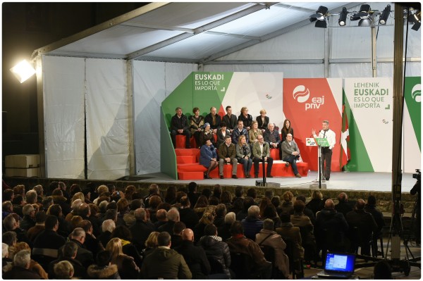 Mitina Donostian - Iñigo Urkullu, Andoni Ortuzar, Joseba Agirretxea