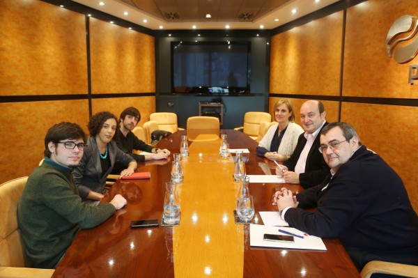 Reunión  EAJ-PNV y Podemos Euskadi  en Sabin Etxea
