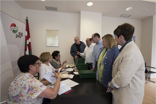 Ekitaldia Bergaran. Joseba Agirretxea, Joseba Egibar, Andoni Ortuzar