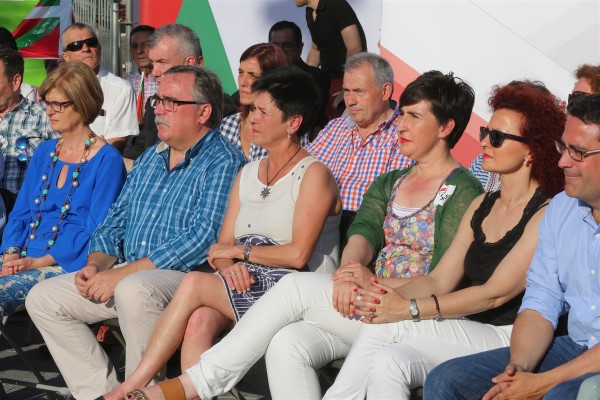 Acto en Barakaldo. Iñigo Urkullu, Andoni Ortuzar, Aitor Esteban