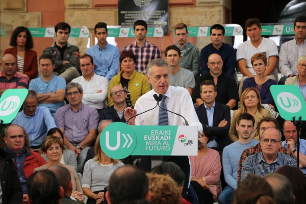Urkullu, Egibar en Eibar. Mitin