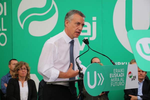 Urkullu, Egibar Eibarren. Mitina