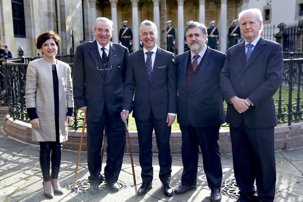 I. Bilbao, JJ. Pujana, Iñigo Urkullu, J. Egiguren, J.Mª Atutxa (presidentes parlamento)