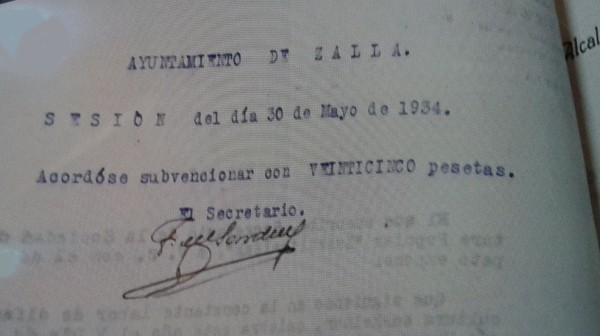 25 pezetako dirulaguntza