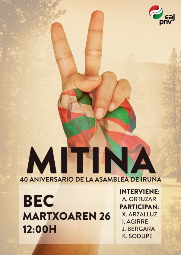 Cartel del 40 aniversario de la Asamblea Nacional de Iruña