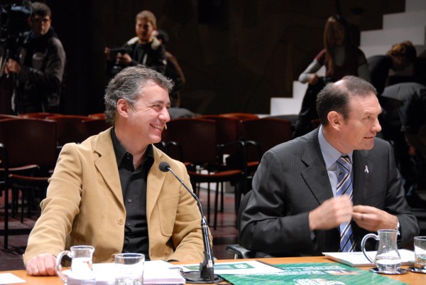 Urkullu e Ibarretxe en la presentación del acto del domingo
