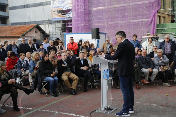 Presentación candidatura Getxo. Imanol Landa, Amaia Agirre, Itxaso Atutxa 