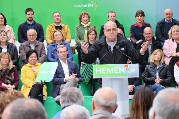 Mitin Bergara. Elena Lete, Markel Olano, Joseba Egibar, Iñigo Urkullu