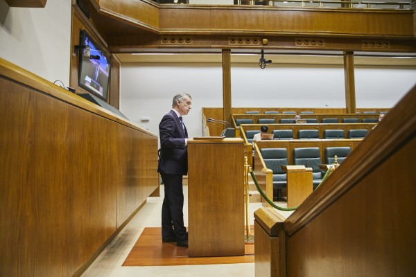 Urkullu Lehendakariaren agerraldia, Jaurlaritzaren lanari buruz azalpenak emateko Covid-19 pandemiaren aurrean