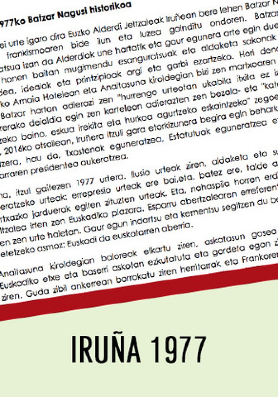 La histórica Asamblea Nacional de Iruña de 1977