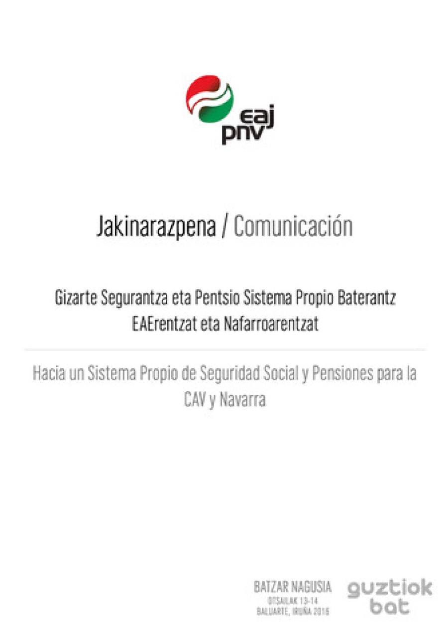 Jakinarazpena. Gizarte Segurantza eta Pentsio Sistema propio baterantz EAErentzat eta Nafarroarentzat