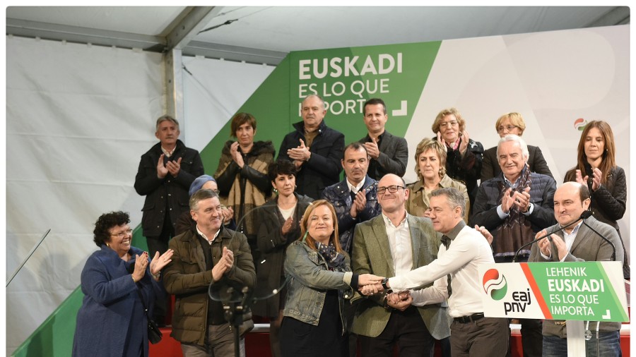 Mitina Donostian - Iñigo Urkullu, Andoni Ortuzar, Joseba Agirretxea