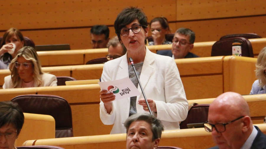 Maria Dolores Etxanok emakumeen aurkako indarkeriaren biktimentzako laguntzen dekretuak lehenbailehen bateratzea eskatu du, baldintza onuragarrienen aplikazioa bermatuz
