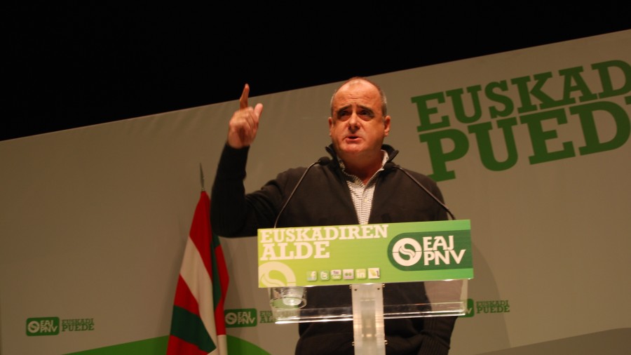 Joseba Egibar en el acto del Kursaal