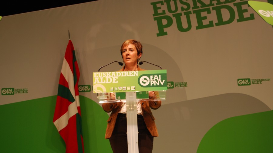 Arantxa Tapia en el acto del Kursaaleko Ekitaldian
