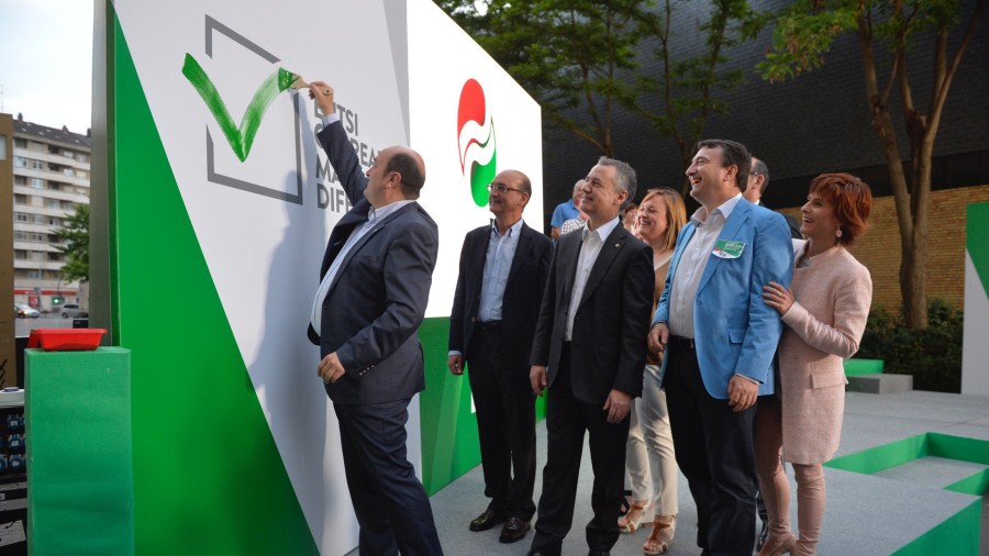 EAJ-PNVk herritarrei ohartarazi die ‘euskal agenda‘ “Euskadin erakusten” baina “Pancorboko tuneletan ezkutatzen” duten alderdien kontra