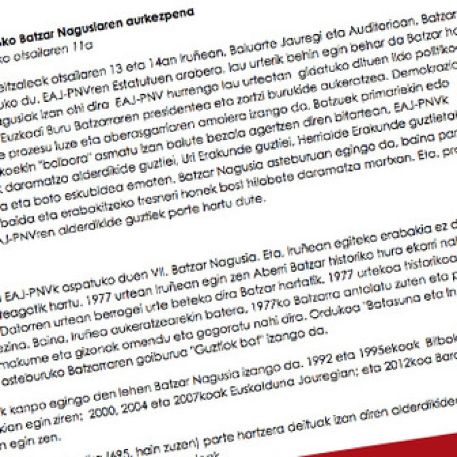 EAJ-PNVren 2016ko Batzar Nagusiaren aurkezpena
